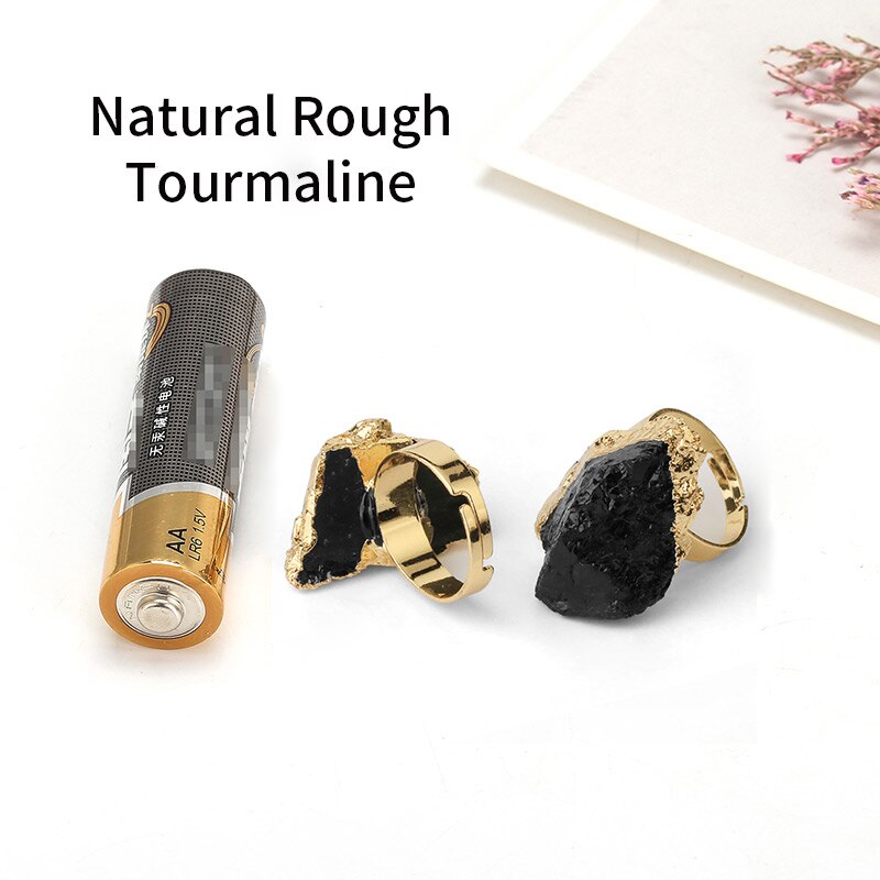JD Purple Quartz Adjustable Ring Irregular Natural Rough Stone Crystal Druse Jewellery Women No Finger Size Limited Gold Color