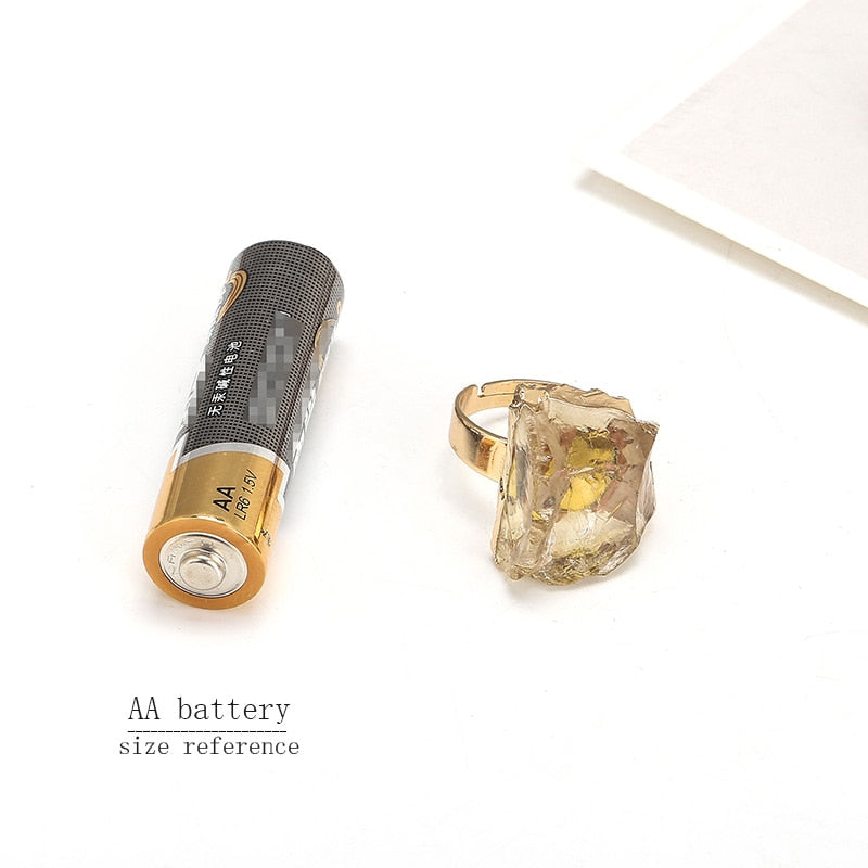 JD Purple Quartz Adjustable Ring Irregular Natural Rough Stone Crystal Druse Jewellery Women No Finger Size Limited Gold Color