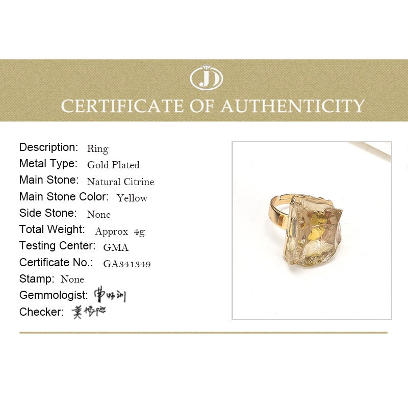 JD Purple Quartz Adjustable Ring Irregular Natural Rough Stone Crystal Druse Jewellery Women No Finger Size Limited Gold Color