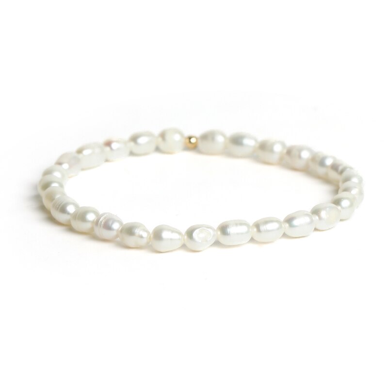JD Natural Baroque Freshwater Pearl Double Layers Bracelet Cute Bow & Gold Plated Adjustable Box Chain Jewelry