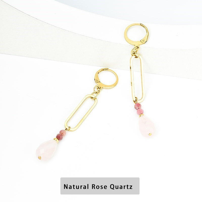 Change Better Natural Tiger Eye Faceted Water Drop Earring Women Gold Color Stainless Steel Dangle Ear Stud For Party Gifts