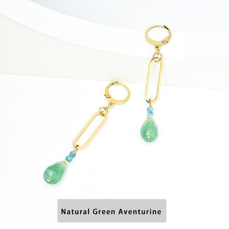 Change Better Natural Tiger Eye Faceted Water Drop Earring Women Gold Color Stainless Steel Dangle Ear Stud For Party Gifts