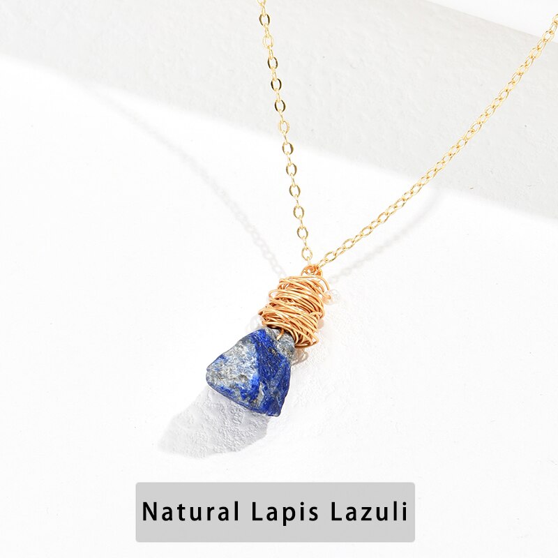 JD Natural Stone Amethyst Crystal Pendant Necklace Brazil Druzy Irregular Shape Lavender Semi-precious Handmade Jewelry Necklace