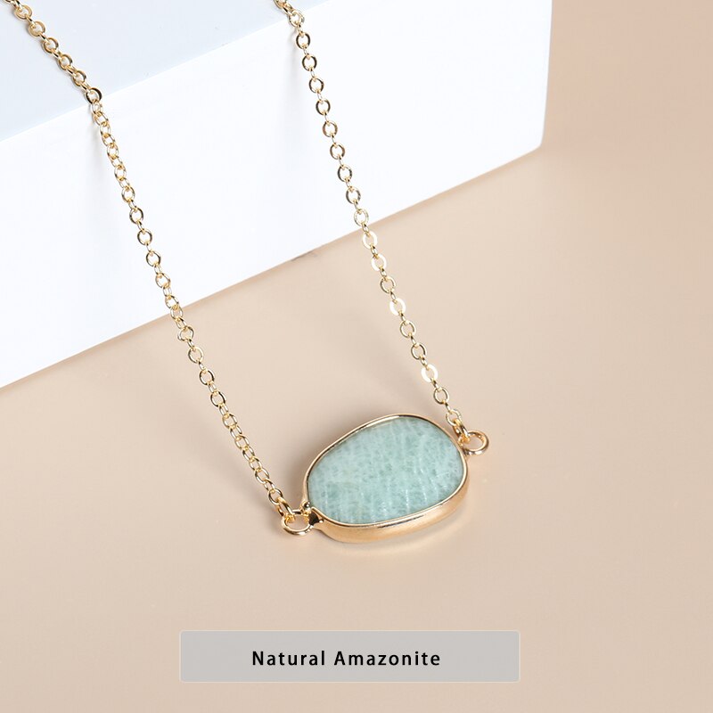 JD Natural Pink Quartz Pendant Elegant Multicolor Candy Faceted Crystal and Stone Pendant Necklace Fashion Women Girls