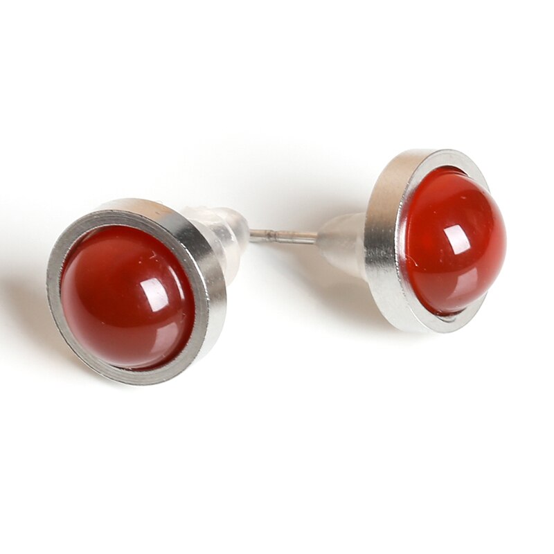 CHANGE BETTER Handmade Lovely 10mm Natural Stone Stud Earrings Stainless Steel Earrings Tiger Eyes Agate Women Jewelry OLstyle