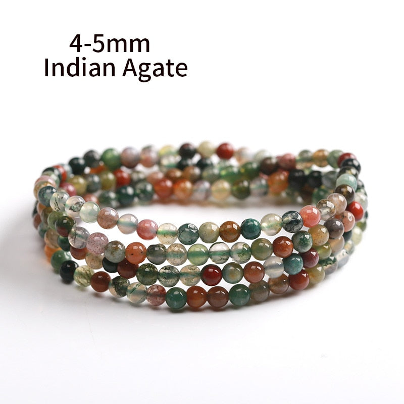 JD 6-7mm Natural Indian Agate Tourmaline Color Crystal Bracelet Buddha Beads Natural Stone Made Colorful Good Quality Multilayer