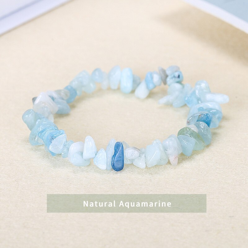 JD Natural Stone Irregular Gravel Tourmaline Bracelet Women Trendy 7 Chakra Crystal Chip Rope Bangles Yoga Wristband Jewelry