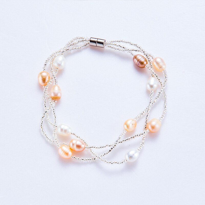 JD Hand Woven Natural Freshwater Pearl Lady Bracelet Original Jewelry For Women Promotion Birthday Gift Girlfriend Party Jewelry