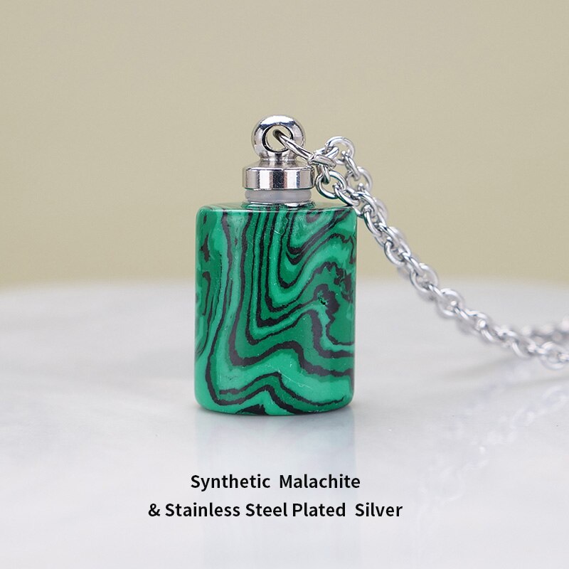 JD Essential Oil Diffuser Perfume Bottle Pendant Necklace Natural Tiger Eyes Stone Stainless Steel Jewelry Dropshipping 22Colors