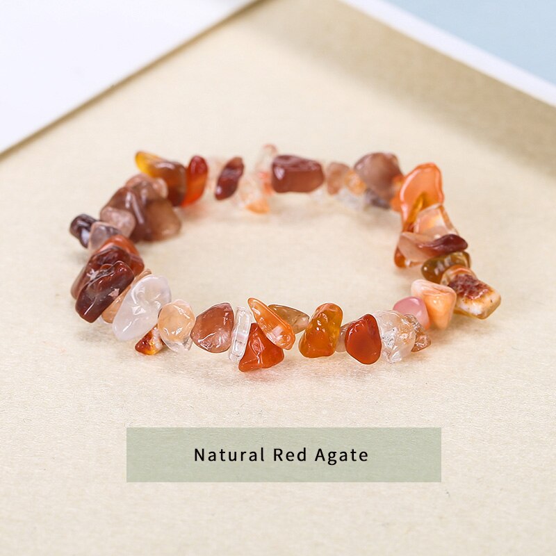 JD Irregular Gravel Stone Women Bracelet Trendy Crushed Agate Beads Bangles Natural Stone Chip Stretch Jewelry Wristband Gift