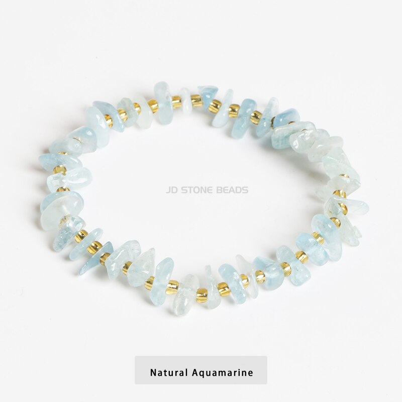 JD Natural Raw Crystal Peridot Chip Stone Beads Bracelets Women Smooth Irregular Amethyst Lemon Quartz Reiki Healing Bangles