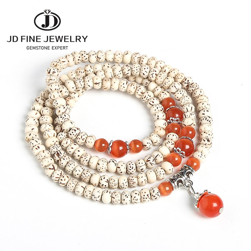 JD Original Design Natural Bodhi Root Beads Bracelet Necklace Buddhist Prayer Beads Bracelet For Women Yoga Meditation Balancing