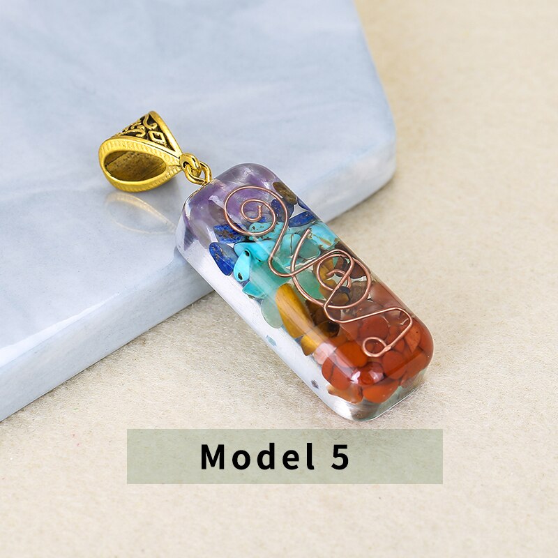 JD New 7 Chakra Radiesthesia Pendulum Natural Stone Lapis lazuli Crystal Orgonite Energy Amulet Women Jewelry Necklace Pendants