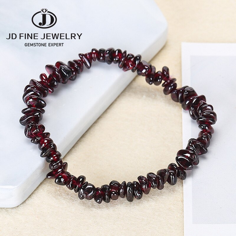 JD Natural Stone Irregular Gravel Tourmaline Bracelet Women Trendy 7 Chakra Crystal Chip Rope Bangles Yoga Wristband Jewelry