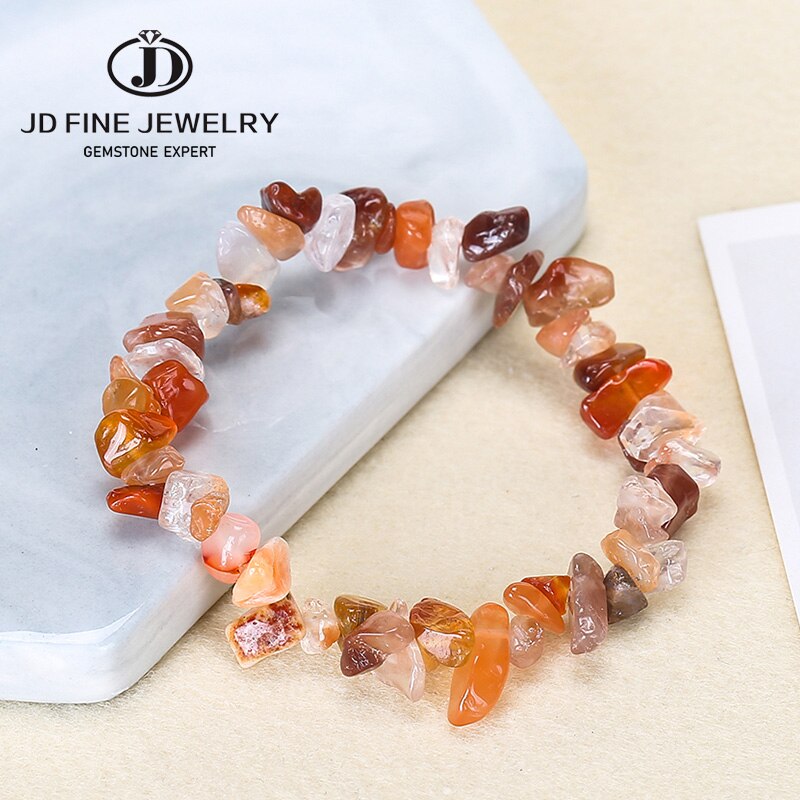 JD Irregular Gravel Stone Women Bracelet Trendy Crushed Agate Beads Bangles Natural Stone Chip Stretch Jewelry Wristband Gift