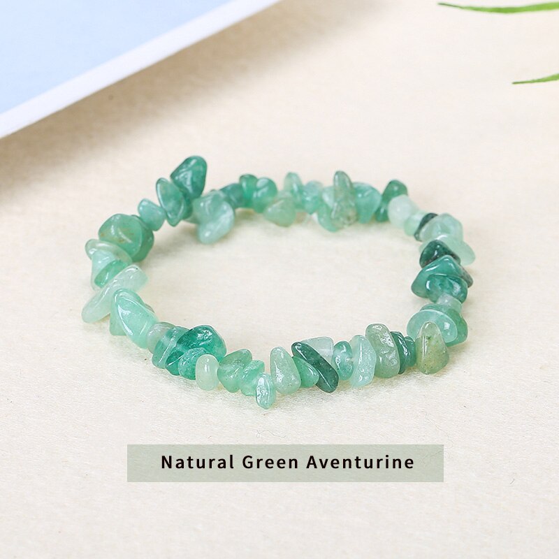 JD Irregular Chips Natural Stone Bracelet Turquoise Beads Quartz Gravel Stretch Bracelets Bangles for Women Girls Jewelry