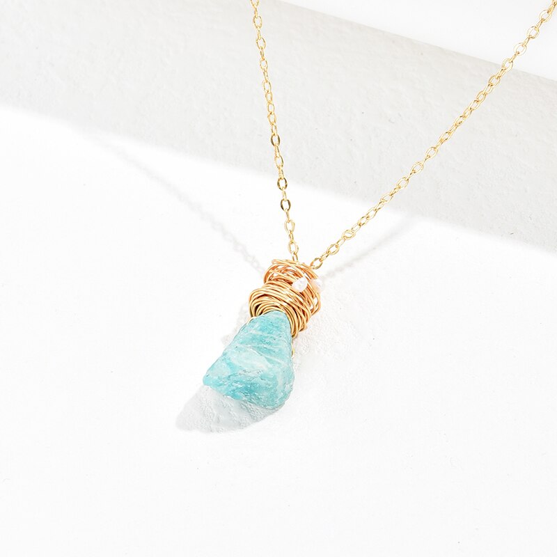 JD Natural Stone Amethyst Crystal Pendant Necklace Brazil Druzy Irregular Shape Lavender Semi-precious Handmade Jewelry Necklace