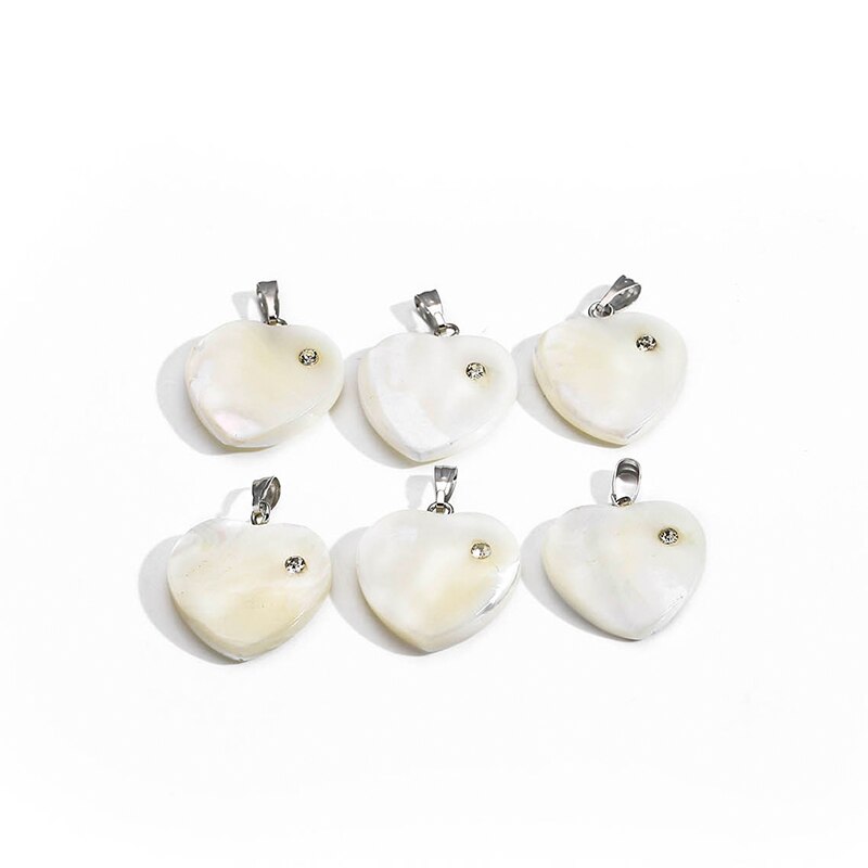 JD 10Pcs Nature Shell Pendants Heart Shape Saltwater Mother Of Pearl Size 20MM Charms Connectors Factory Price