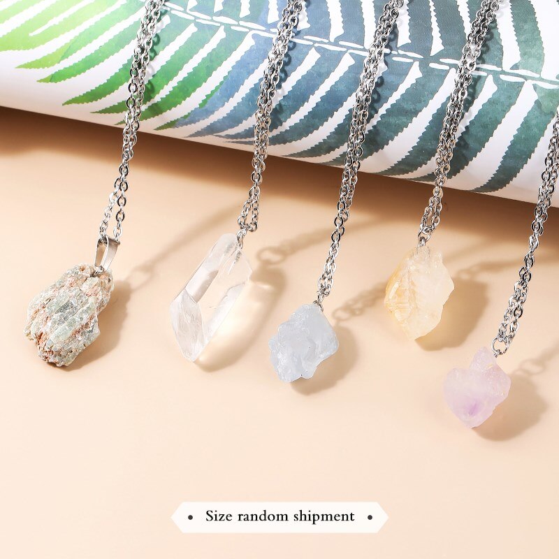 JD Wholesale 1pcs Hot Selling Trendy Assorted Natural stone Mixed Irregular Shape Citrine Rock Quartz Pendants Charms Jewelry