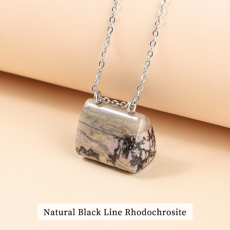 JD Natural Stone Green Aventurine Jaspers Hand Bag Shape Pendant Necklace Women Trendy Healing Charm Beautiful Gemstone Jewelry