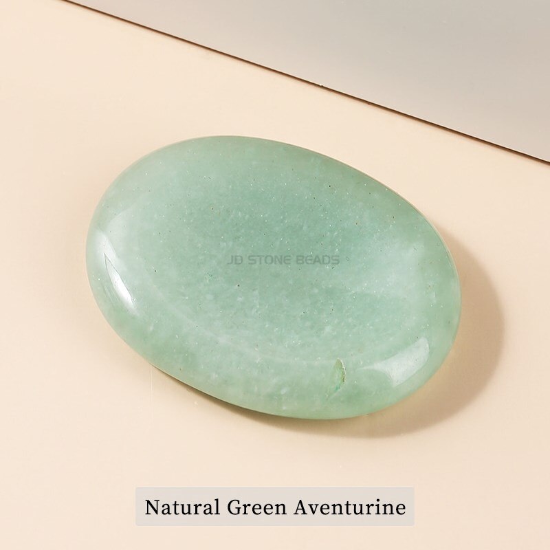 JD 35*45*6mm Worry Stone Thumb Stone Natural Healing Crystals Therapy Reiki Treatment Spiritual Minerals Massage Palm Stone