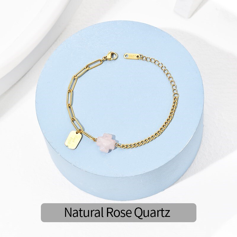 Change Better Natural Faceted Yellow Tiger Eye Cross Stone Metal Pendant Bracelet Women Gold Color Stainless Steel Chain Bangles