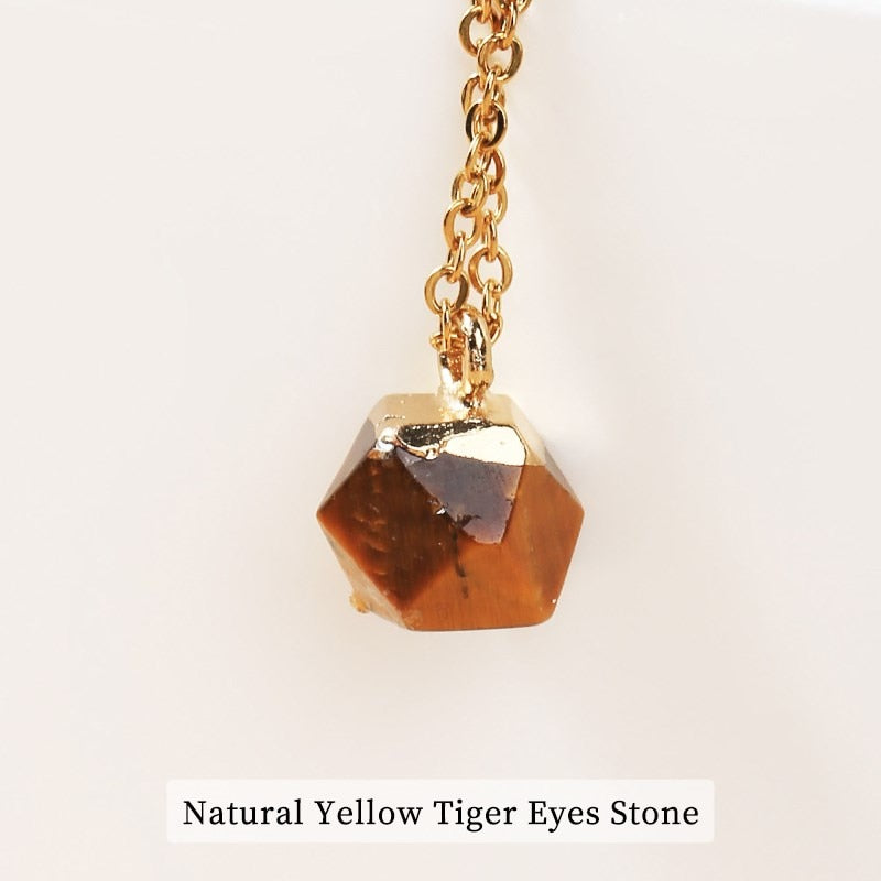 JD 8mm Natural Stone Pendants Faceted Cube Shape Colorful Pendant Making for Charms Jewelry Necklace Gift for Women