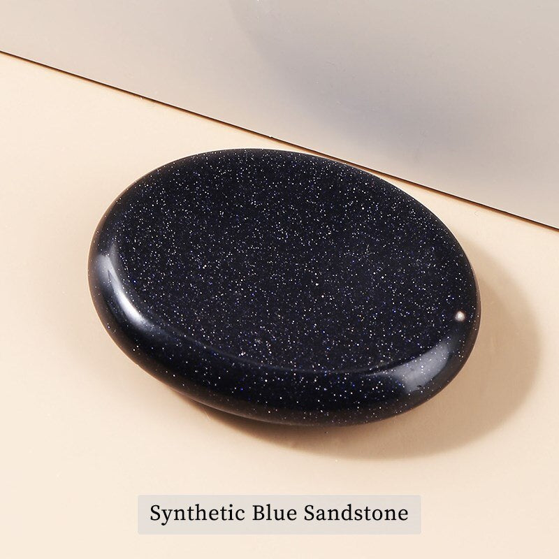 JD 35*45*6mm Worry Stone Thumb Stone Natural Healing Crystals Therapy Reiki Treatment Spiritual Minerals Massage Palm Stone