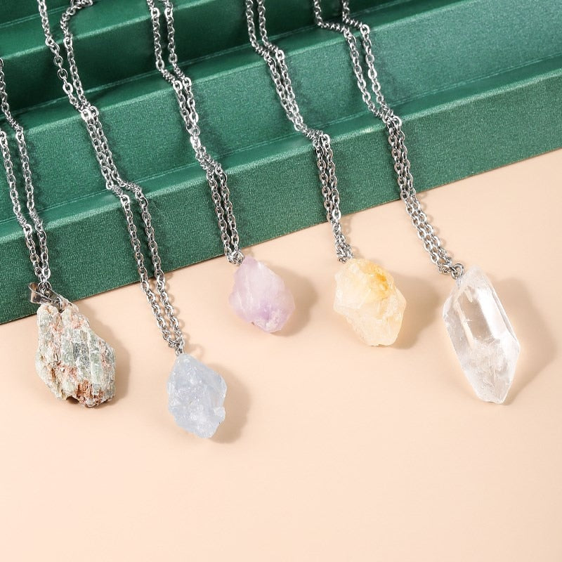 JD Wholesale 1pcs Hot Selling Trendy Assorted Natural stone Mixed Irregular Shape Citrine Rock Quartz Pendants Charms Jewelry