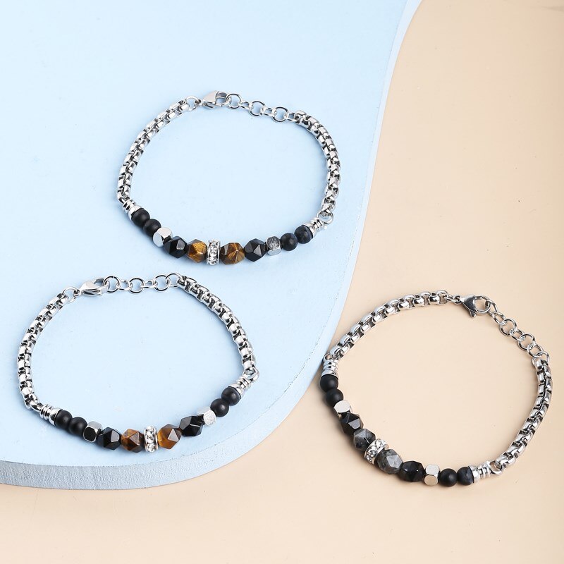 Change Better Natural Yellow Tiger Eye Buddha Bracelet Women Men Chakra Stone Stainless Steel Chain Bangles Handmade Couple Gift
