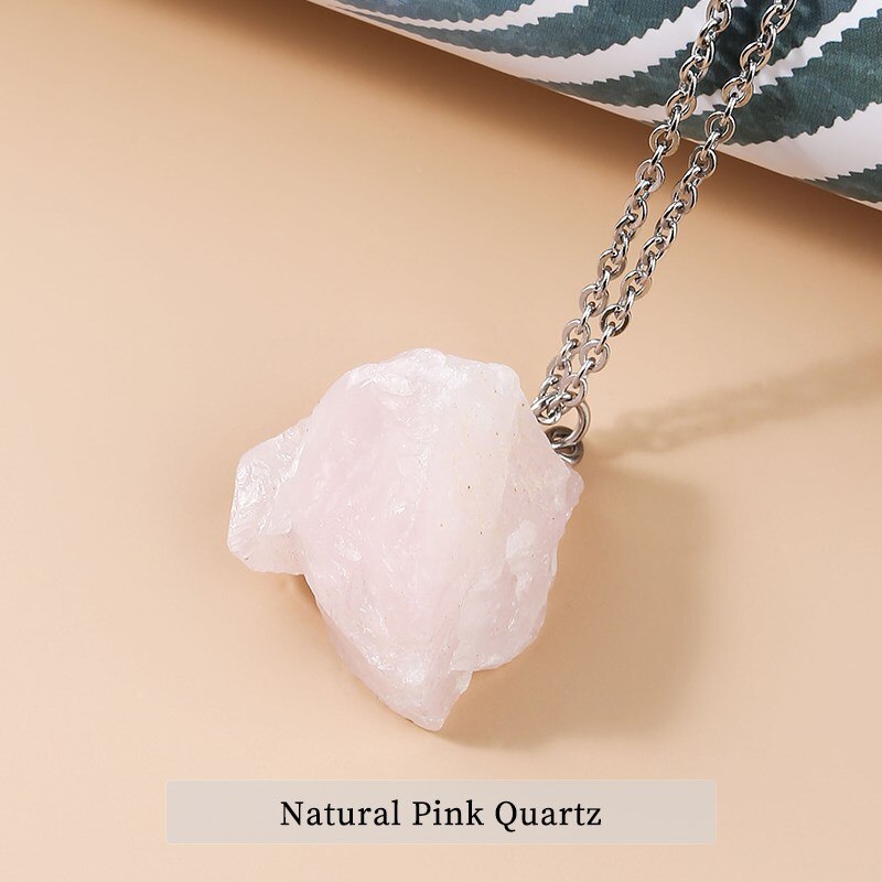 JD 1PC Natural Apatite Healing Stone Pendant With Pink Quartz Mineral Lapis Lazuli  Necklace For DIY Gift Women's Jewelry