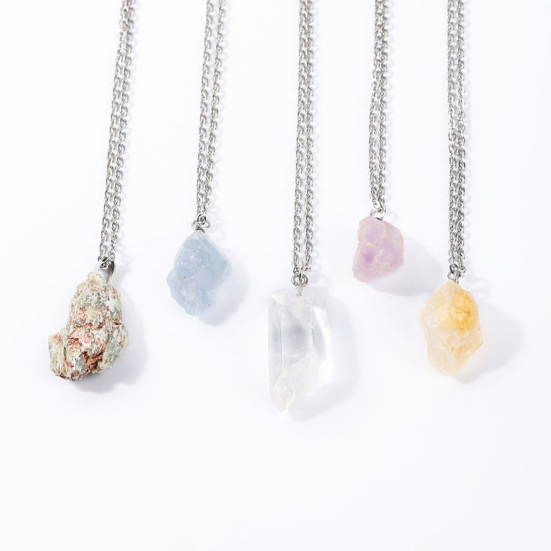 JD Wholesale 1pcs Hot Selling Trendy Assorted Natural stone Mixed Irregular Shape Citrine Rock Quartz Pendants Charms Jewelry