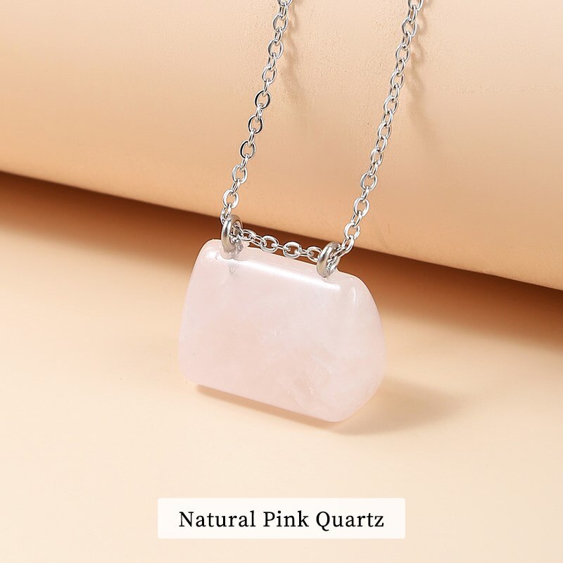 JD Natural Stone Green Aventurine Jaspers Hand Bag Shape Pendant Necklace Women Trendy Healing Charm Beautiful Gemstone Jewelry