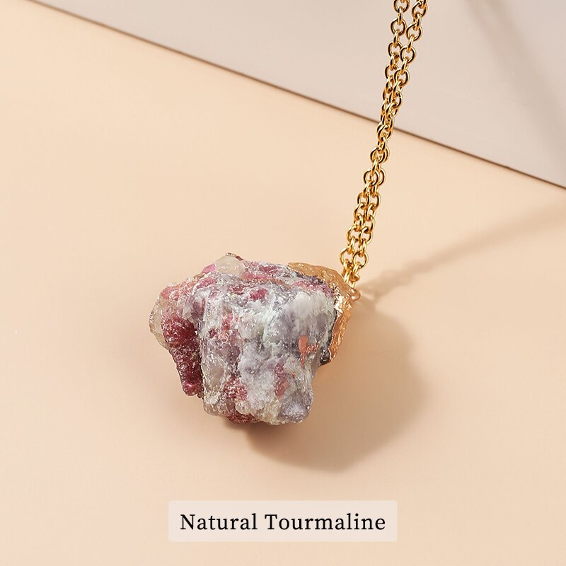JD Natural Amethyst Rough Stone Pendant Diy Purple Crystal Druzy Necklace Irregular Healing Reiki Crystal Quartz Choker For Wome