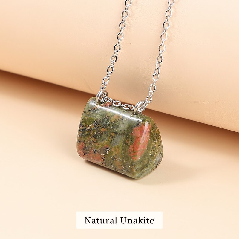 JD Natural Stone Green Aventurine Jaspers Hand Bag Shape Pendant Necklace Women Trendy Healing Charm Beautiful Gemstone Jewelry