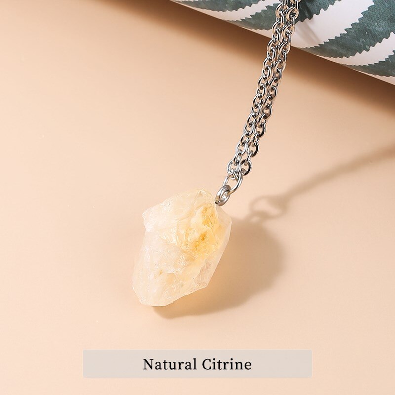 JD Wholesale 1pcs Hot Selling Trendy Assorted Natural stone Mixed Irregular Shape Citrine Rock Quartz Pendants Charms Jewelry