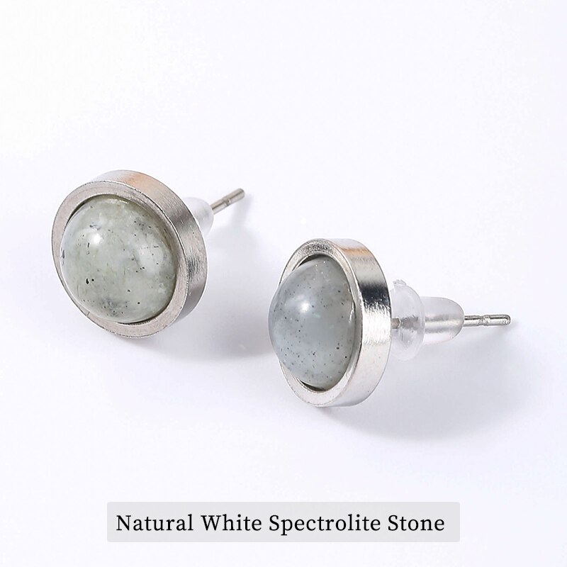 CHANGE BETTER Handmade Lovely 10mm Natural Stone Stud Earrings Stainless Steel Earrings Tiger Eyes Agate Women Jewelry OLstyle